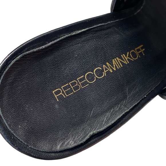 Rebecca Minkoff Black Leather Laser
Cut Peep Toe Block Heel Booties 8.5M - Picture 15 of 15